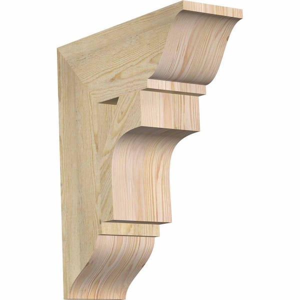 Ekena Millwork 6 in. x 22 in. x 18 in. Douglas Fir Westlake Traditional Rough Sawn Bracket