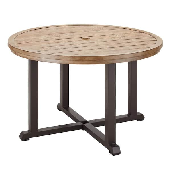 Stylewell 48 In Round Steel Outdoor, Round Table Com
