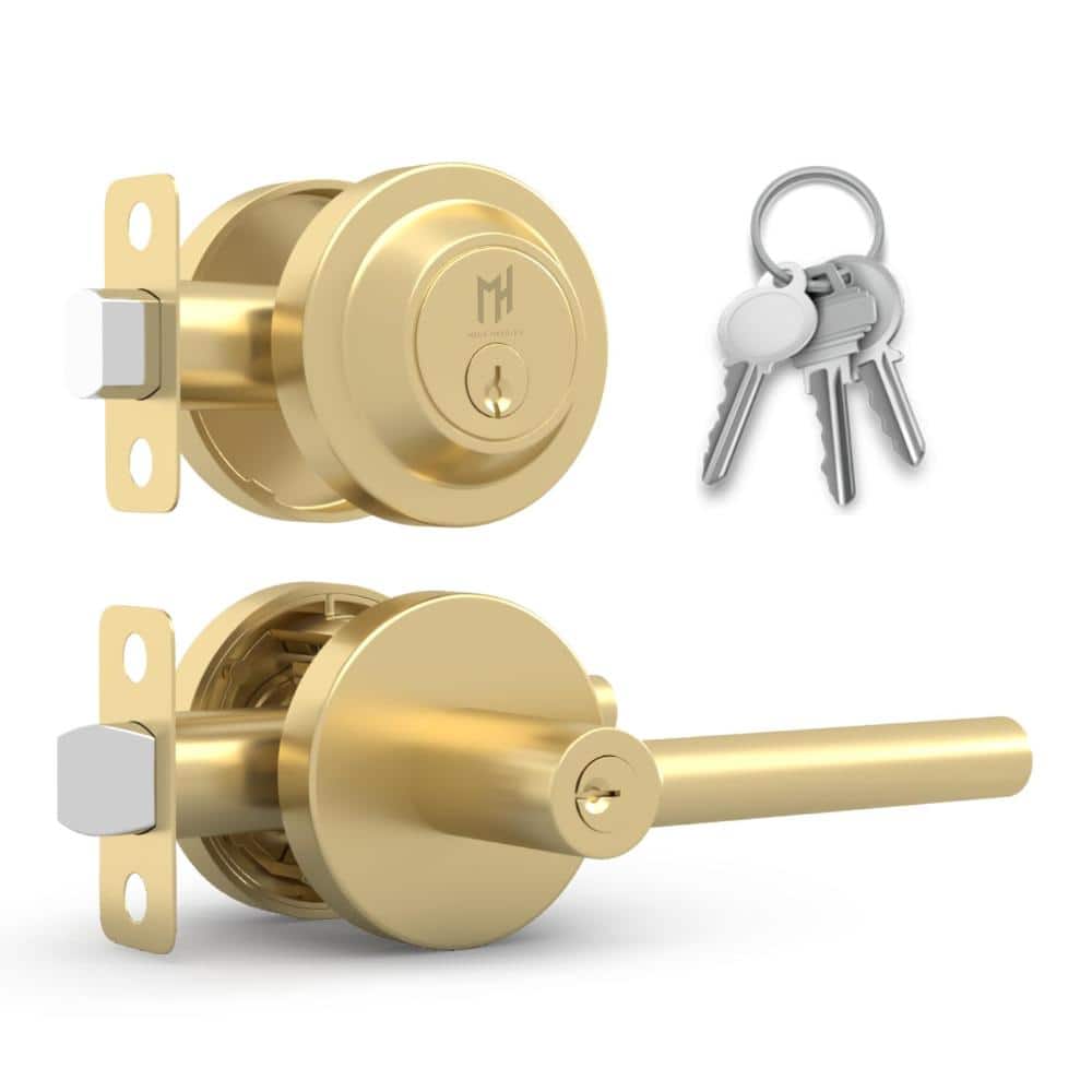 Ronn Entrance Combo Lever & Deadbolt Lock Set, Satin Brass price history on PriceWatchPro
