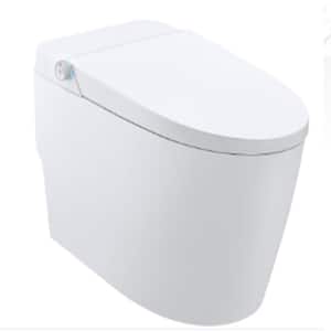 1/1.28 GPF Tankless Elongated Electric Smart Toilets Bidet Seat for in White with Seat Heating, Auto Open and Close