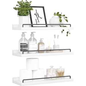 16 in. W x 6 in. White Floating Shelves Decorative Wall Shelf, Set of 3