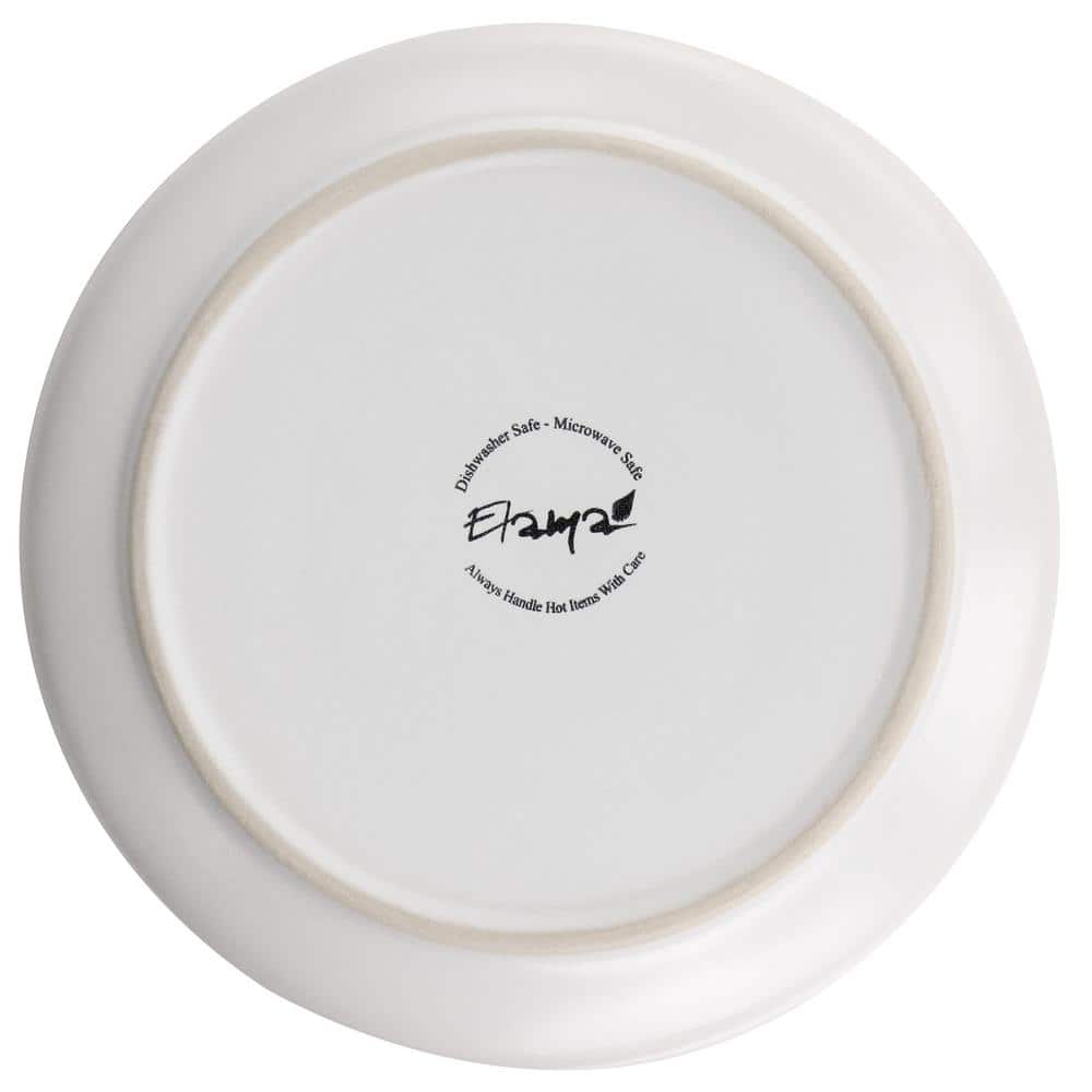 Matte White Ceramic Salad Plates with Gold Rim, Set of 6
