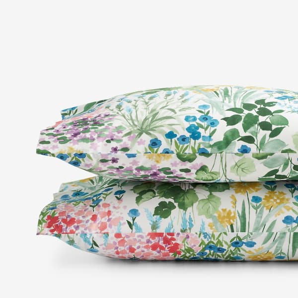 The Company Store Company Cotton Flower Garden Ivory Multi Cotton Percale King Pillowcases (Set of 2)