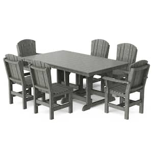 Heritage Dark Gray 7-Piece Plastic Outdoor Patio Dining Set