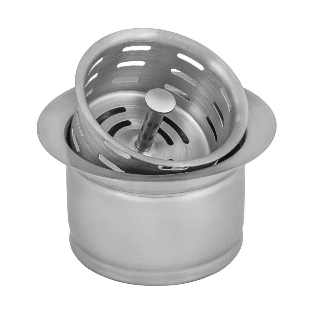 Ruvati Extended Garbage Disposal Flange with Deep Basket Strainer for Kitchen Sinks in Stainless Steel