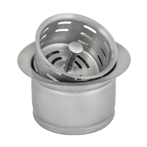Ruvati Extended Garbage Disposal Flange with Deep Basket Strainer for Kitchen Sinks in Stainless Steel