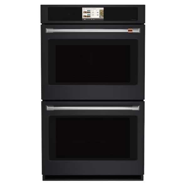 Cafe Professional Series 30 in. Smart Built-in Convection Double Wall Oven with In-Oven Camera in Matte Black
