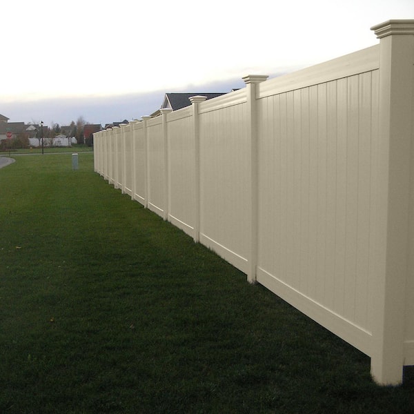 Weatherables 5 in. x 5 in. x 9 ft. Vinyl Fence Line Post