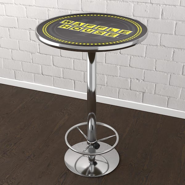 Unbranded Waffle House Watermark Yellow 42 in. Bar Table