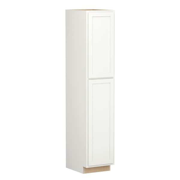 SIMPLY WOODMARK PRO Shaker Partial Overlay 18 in. W x 24 in. D x 90 in. H Plywood Assembled Utility Kitchen Cabinet in Linen White