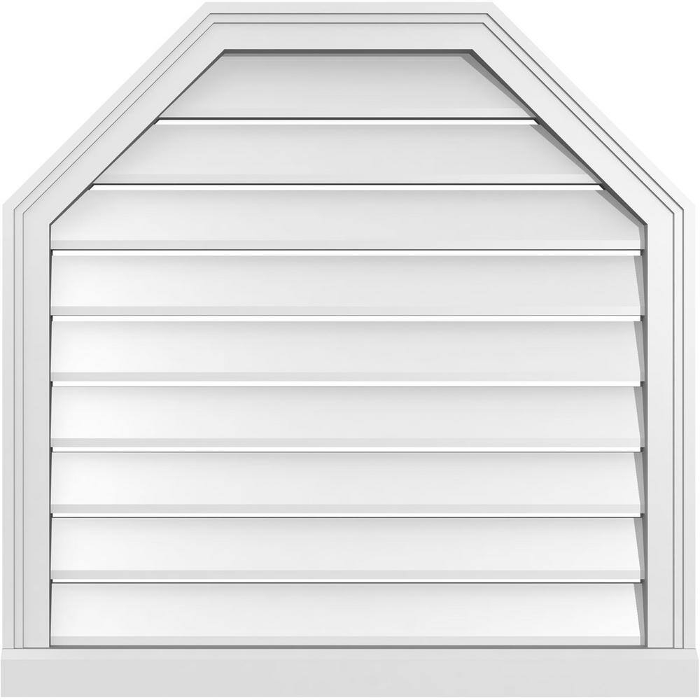 "30"" x 30"" Octagonal Top Surface Mount PVC Gable Vent: Functional with Brickmould Sill Frame" price history on PriceWatchPro