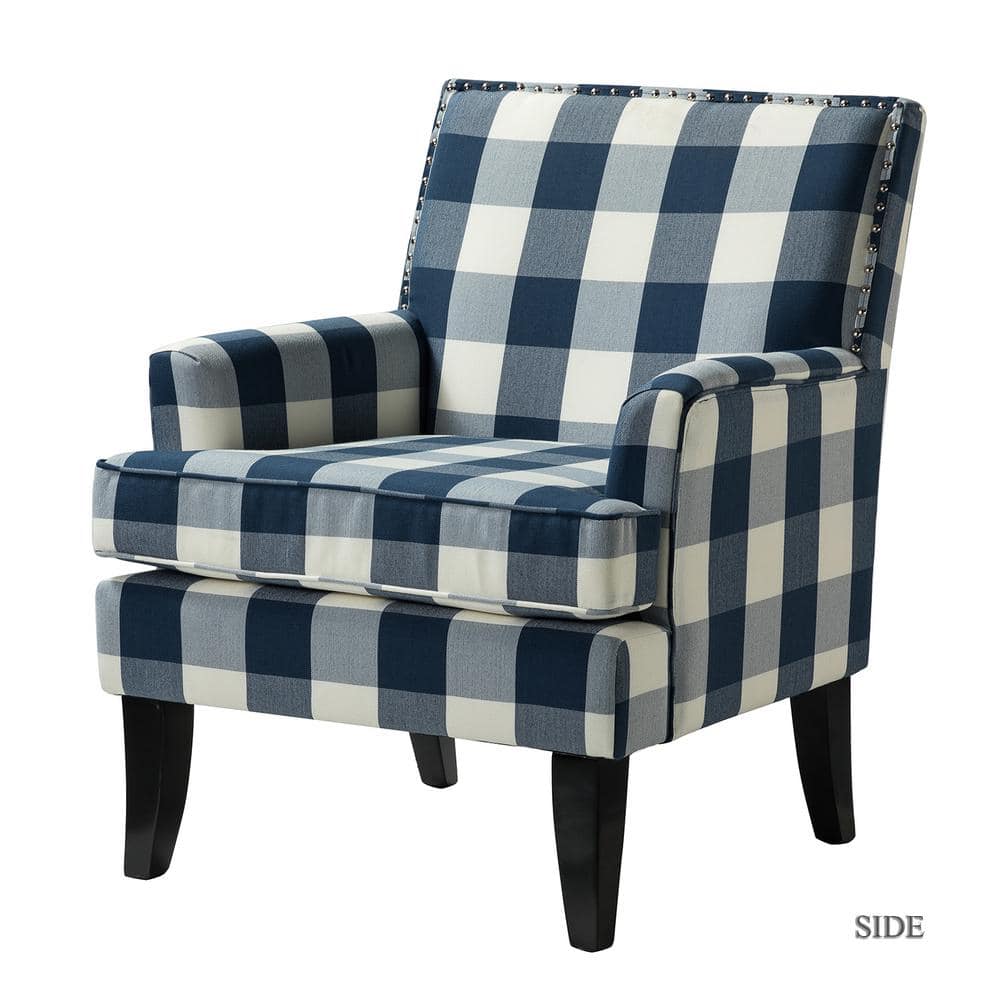 navy plaid chair