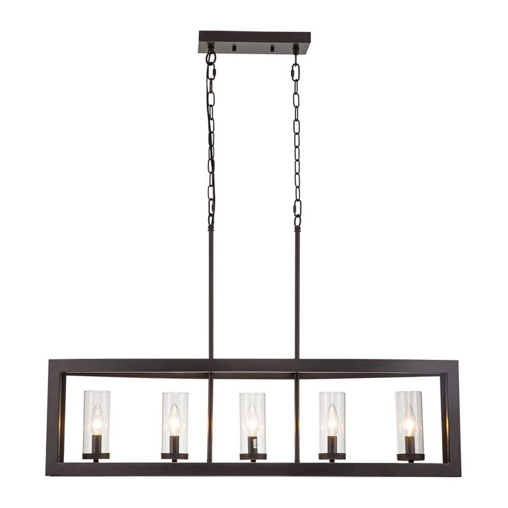 Oil Rubbed Bronze 5-Light Industrial Cage Pendant