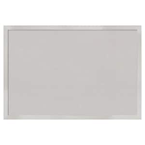 Svelte Silver Wood Framed Grey Corkboard 25 in. x 17 in. Bulletin Board Memo Board