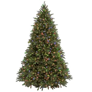 7-1/2 ft. Feel Real Jersey Fraser Fir Hinged Artificial Christmas Tree with 1250 Multicolor Lights