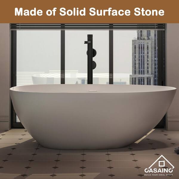 CASAINC 59 in. x 22 in. Solid Surface Stone Resin Stand Alone  