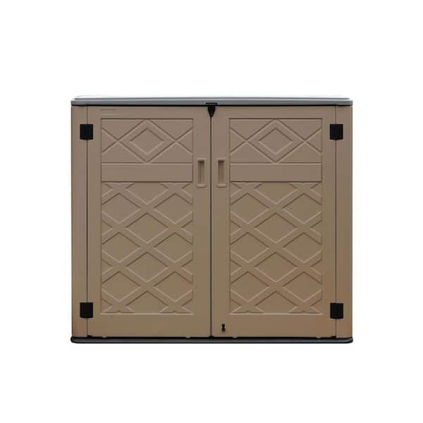 WELLFOR 54 in. W x 35 in. D x 47 in. H Large HDPE Outdoor Storage Cabinet (shelves not included)