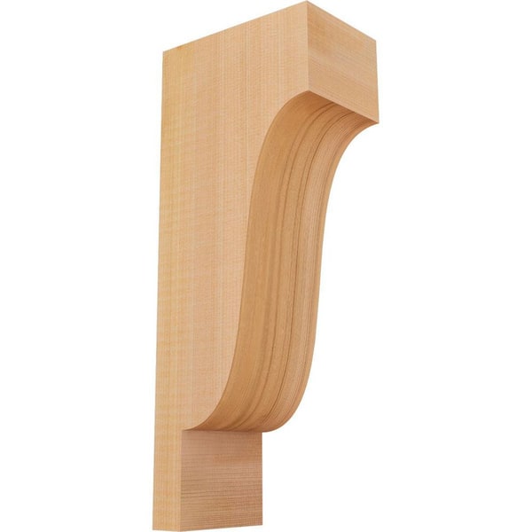 Ekena Millwork 3-1/2 in. x 6 in. x 14 in. Western Red Cedar Newport Smooth Corbel