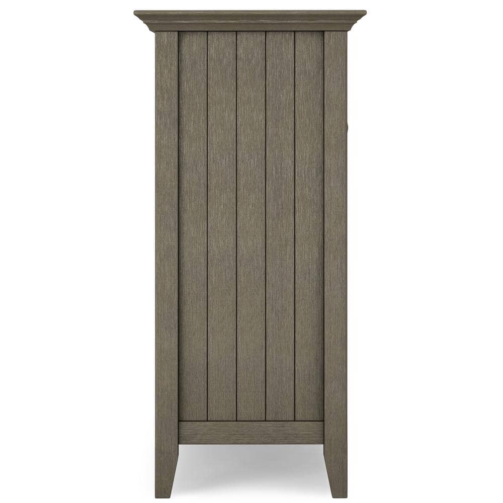 Bedford Solid Wood Farmhouse Grey Sideboard Buffet with Wine Rack