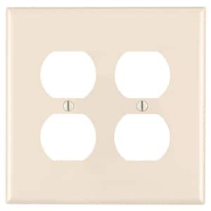 2-Gang Midway Duplex Outlet Nylon Wall Plate, Light Almond