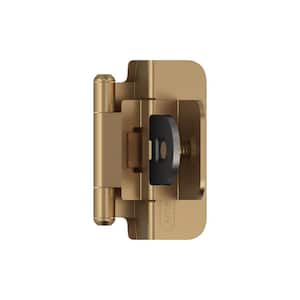 Champagne Bronze 3/8 in. (10 mm) Inset Double Demountable, Cabinet Hinge (2-Pack)