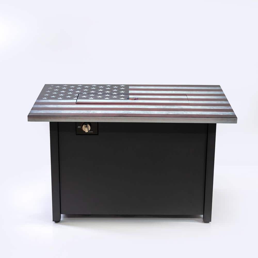 40 in. Rectangular Outdoor Commemorative 50,000 BTU Propane Fire Pit Table