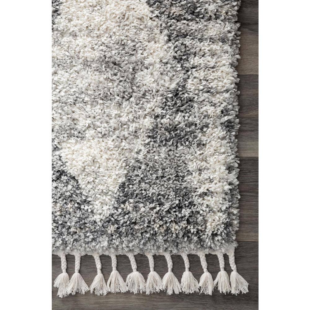 Reversible Gray Geometric Shag 2'x3' Synthetic Area Rug