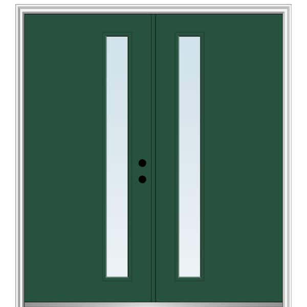 MMI DOOR 60 in. x 80 in. Viola Left-Hand Inswing 1-Lite Clear Low-E Painted Fiberglass Smooth Prehung Front Door