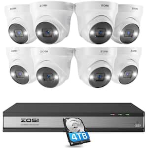 4K Ultra HD 16-Channel 8MP POE 4TB NVR Security Camera System with 8 Wired Spotlight Cameras, 2-Way Audio