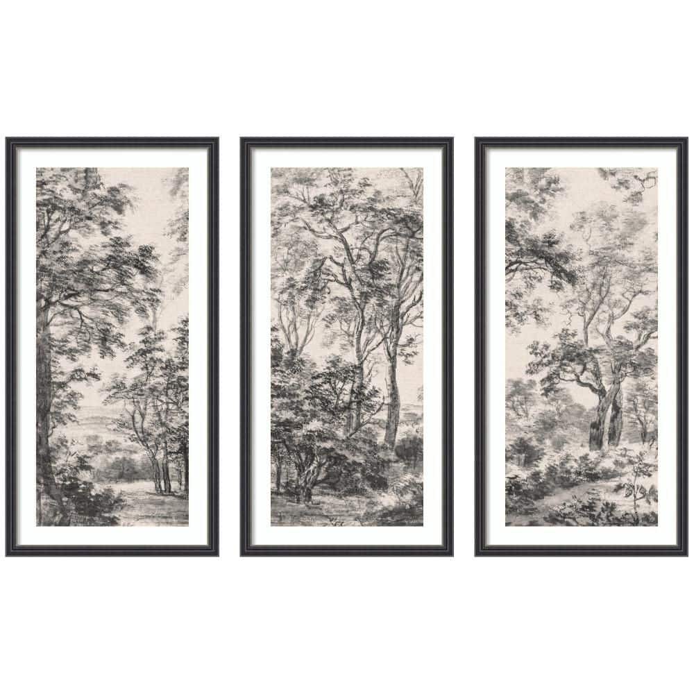 "3-Piece Stylish ""Wooded Landscape"" by Nostalgia Prints Landscape Framed Art Print Set 42 in. x 68 in." price history on PriceWatchPro