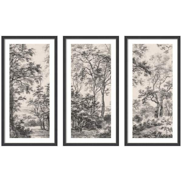 3-Piece Stylish "Wooded Landscape" by Nostalgia Prints Landscape Framed Art Print Set 42 in. x 68 in.