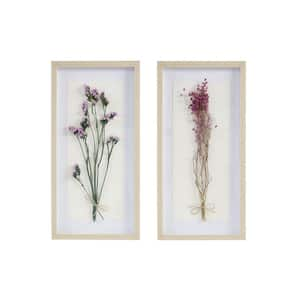 Anky 2-Piece Framed Art Print 24 in. x 12 in. Dried Flower Shadow Box Wall Decor Set