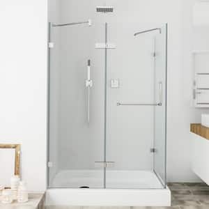 Monteray 32 in. L x 48 in. W x 79 in. H Frameless Pivot Rectangle Shower Enclosure Kit in Chrome with Clear Glass