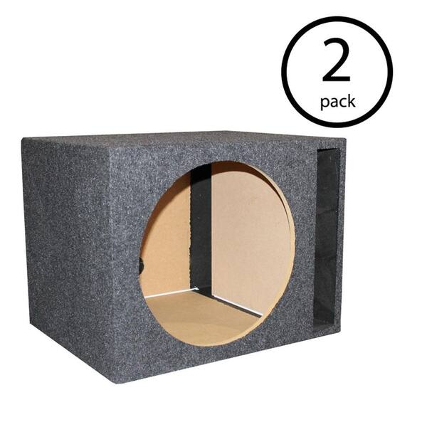 Q POWER 15 in. Single Empty Vented Car Audio Subwoofer Sub Box Enclosure (2-Pack)