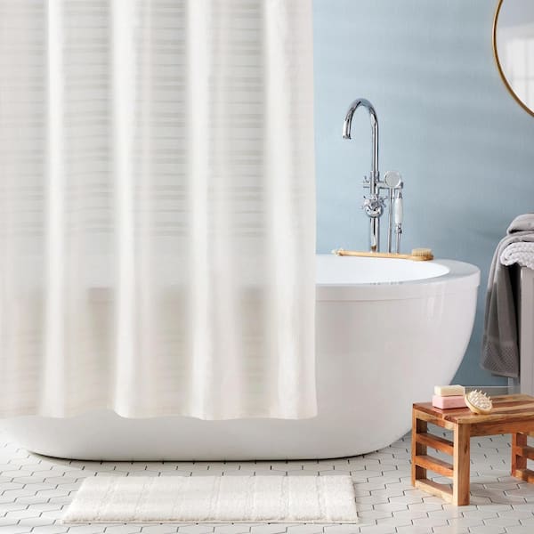 Ultra Plush Windowpane Solid Washable White 20 ft. x 32 ft. Bathmat Rug