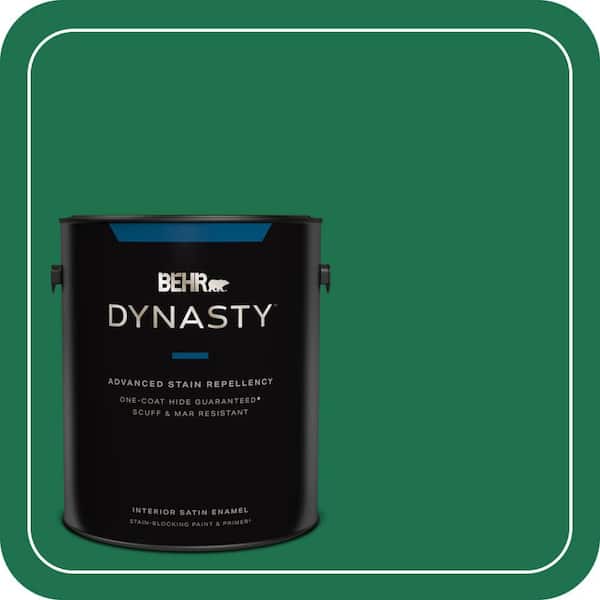 BEHR DYNASTY 1 gal. #470B-7 Climbing Ivy Satin Enamel Interior Stain-Blocking Paint & Primer