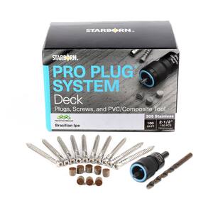 #10 x 2-1/2 in. Stainless Steel Star Drive Flat Undercut Composite Pro Plug System in Brazilian Ipe (150-Pack)