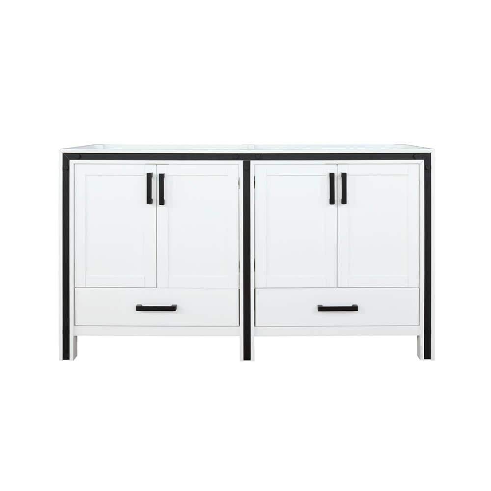 Ziva 60" White Freestanding Double Bathroom Vanity