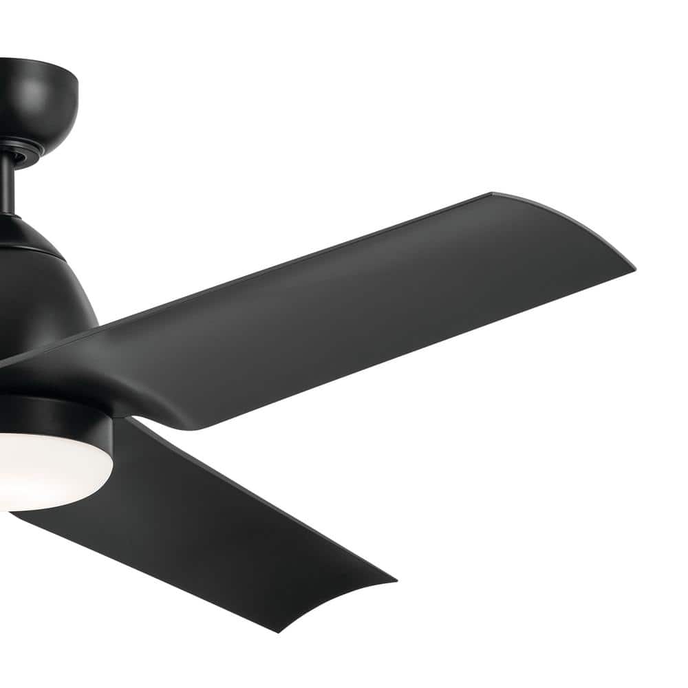 54-Inch Black Modern Ceiling Fan with LED Light and Remote