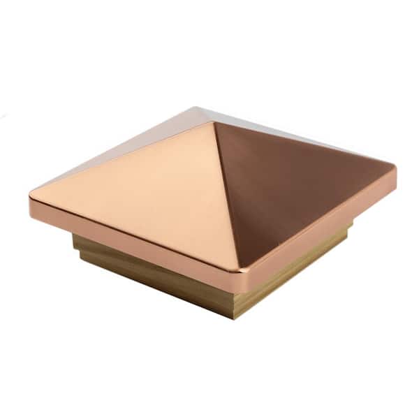 Unbranded 4 in. x 4 in. Verona Copper High Point Pyramid Post Cap