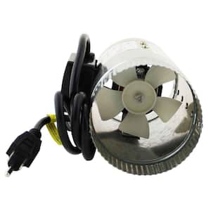 HomeAire IDF-4 70 CFM 4 in. Inlet and Outlet Inline Duct Booster Fan in Galvanized Steel Housing