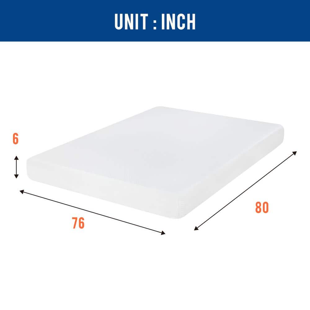 FDW 6 inch King Mattress Gel Memory Foam Mattress for Cool Sleep & Pressure Relief/Medium Firm Mattresses CertiPUR-US Certified/Bed-in-a-Box/Pressure