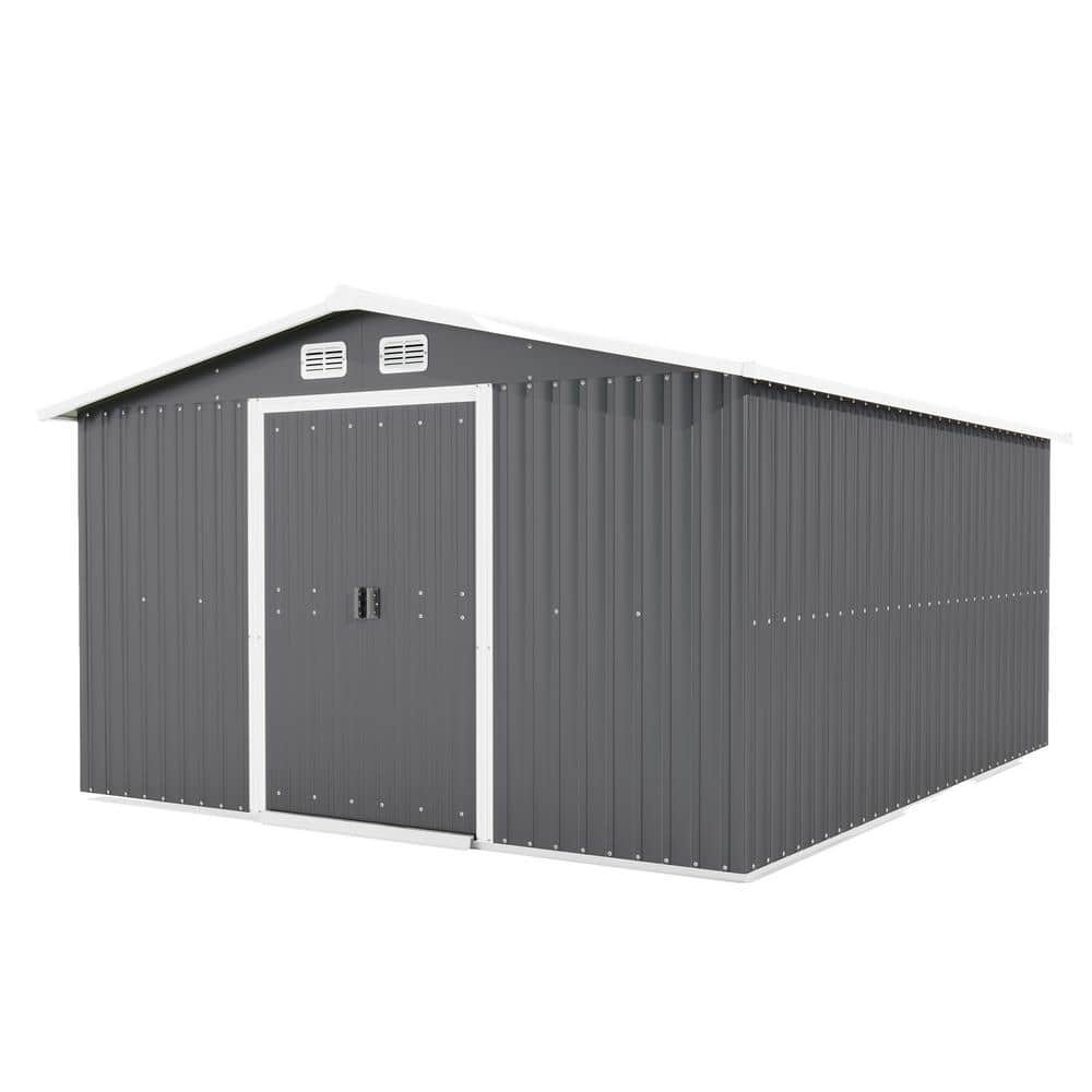 10 ft. x 12 ft. Metal Outdoor with Lockable Door Corrosion Resistant Storag