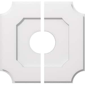 18 in. O.D. x 5 in. I.D. x 1 in. P Locke Architectural Grade PVC Contemporary Ceiling Medallion (2-Piece)