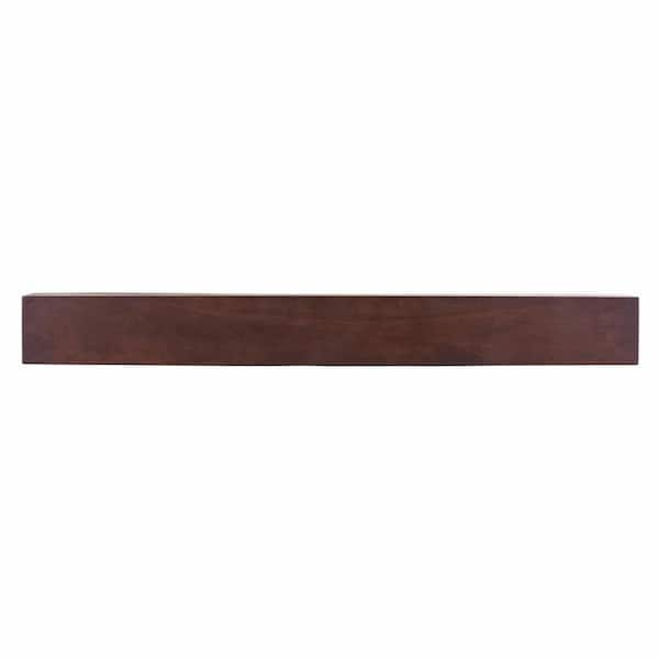 Dogberry Collections 72 in. W x 5.5 in. H x 6.25 in. D Modern Farmhouse Mahogany Cap-Shelf Mantel