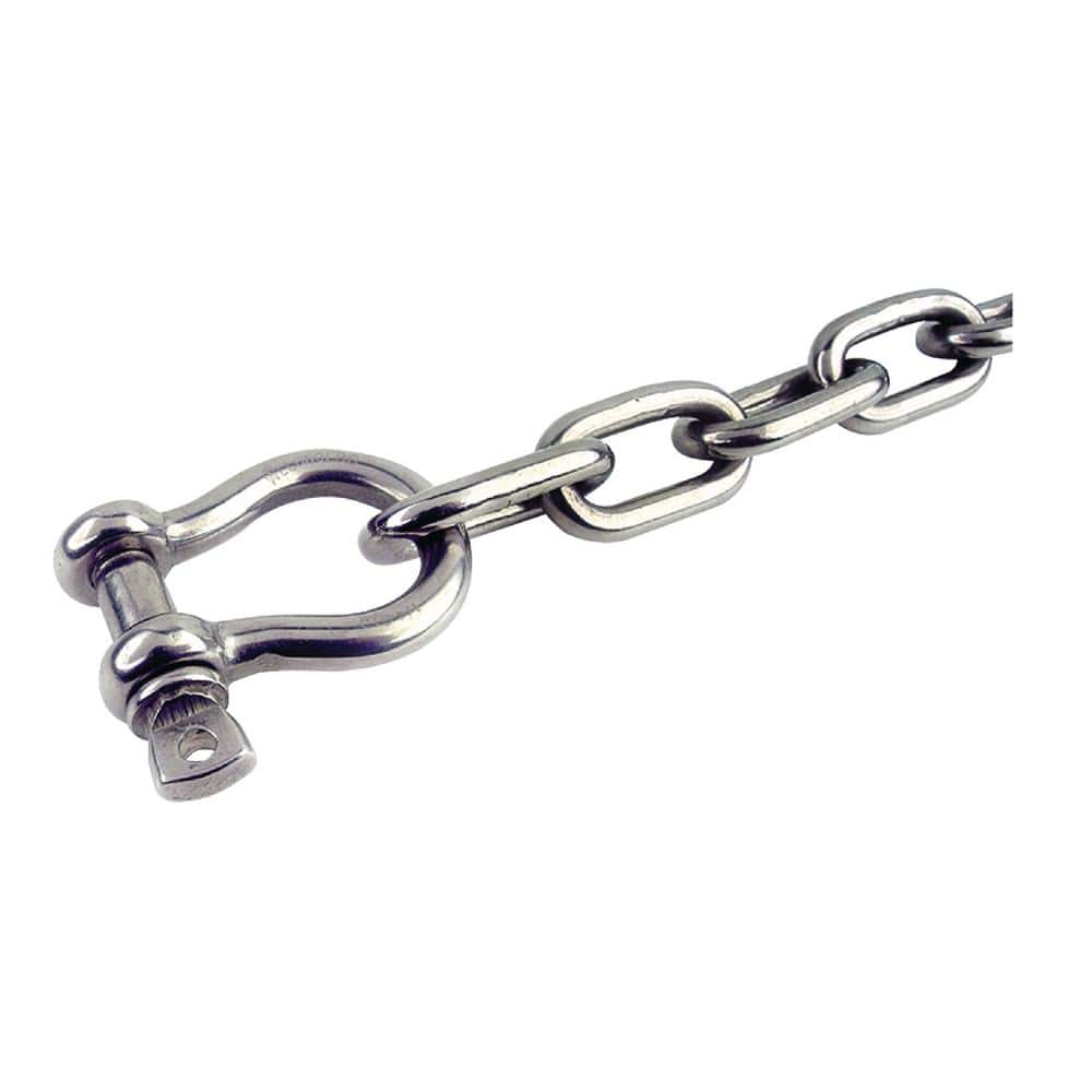 Seachoice 3/16 in. x 4 ft. Anchor Lead Chain in Stainless Steel 44103