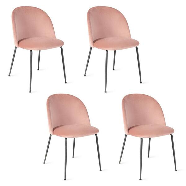 Set of 4 pink dining online chairs