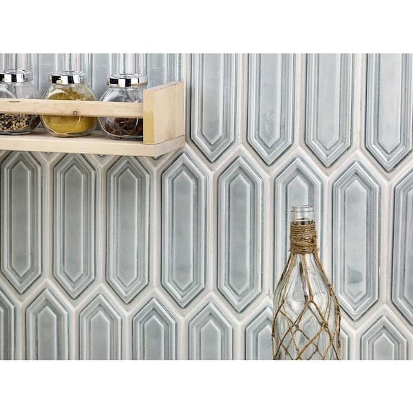 Delphi Hexagon Arctic Blue 9.5 in. x 15.5 in. Glazed Ceramic Mosaic Tile (1.02 sq. ft./Sheet)