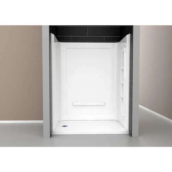 ANZZI Forum 48 in. x 36 in. x 74 in. 3-piece DIY Friendly Alcove Shower Surround in White