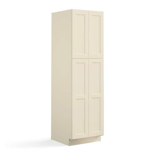 Hausvita 24 in. W x 24 in. D x 96 in. H in Antique White Plywood Ready to Assemble Floor Wall Pantry Kitchen Cabinet